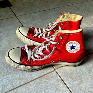 RED ALL STAR CONVERSE CHUCKS - Women’s Size 9 Men’s size 7
